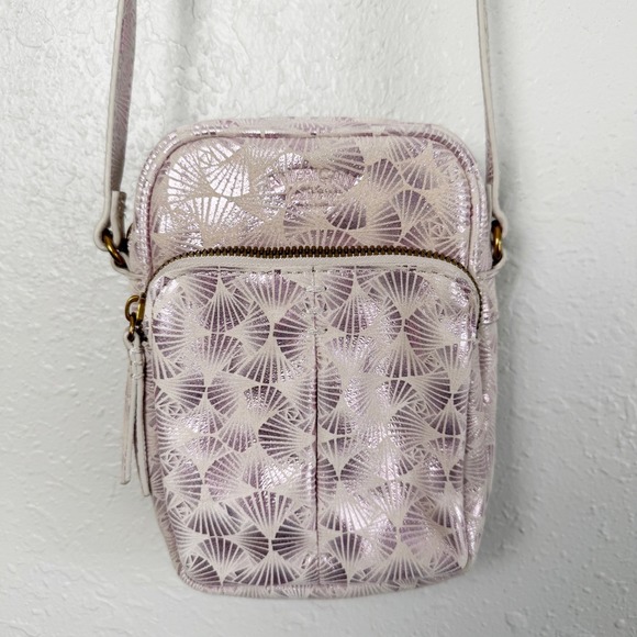American Leather Co Cleveland purple shimmer lavender skies crossover bag purse - Picture 3 of 10